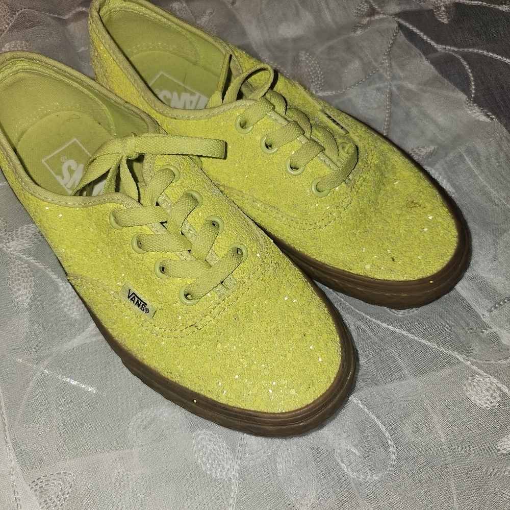 Vans authentic ice cream glitter with cone texture sole beach casual size 6.5 - Picture 2 of 8
